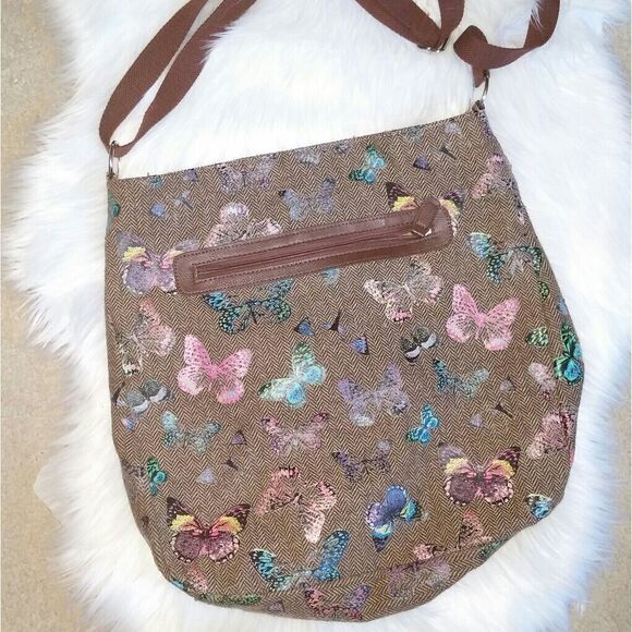 Butterfly and Herringbone print Tote Bag - Picture 1 of 5